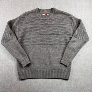 Best Made Co Merino Wool Fisherman Crewneck Sweater Men M* Gray Bubble Knit